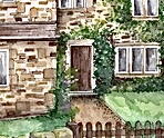 Over the garden gate to Bramble Cottage on Back Lane, Hetton,Skipton